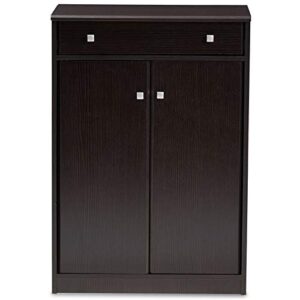 Baxton Studio Dariell Shoe Cabinet in Wenge Brown