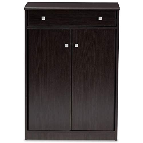 Baxton Studio Dariell Shoe Cabinet in Wenge Brown