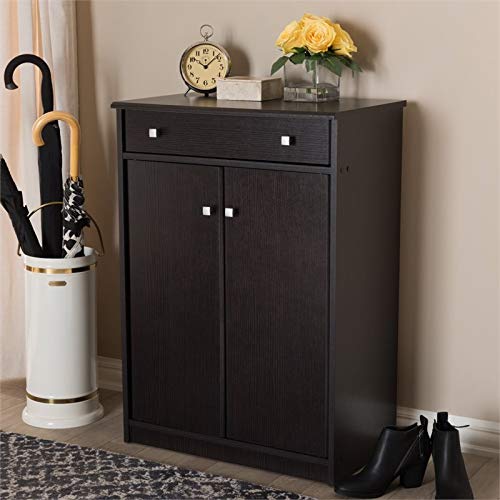 Baxton Studio Dariell Shoe Cabinet in Wenge Brown