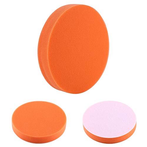 DEWIN Polishing Pads - 6 inch (150mm) Buffing Pads 10Pcs 6" Sponge Buffing Waxing Pad Kit Polishing Tool for Car Polisher, Orange Buff Pads