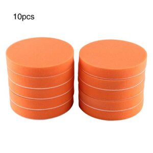 DEWIN Polishing Pads - 6 inch (150mm) Buffing Pads 10Pcs 6" Sponge Buffing Waxing Pad Kit Polishing Tool for Car Polisher, Orange Buff Pads