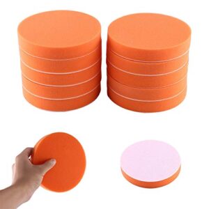 DEWIN Polishing Pads - 6 inch (150mm) Buffing Pads 10Pcs 6" Sponge Buffing Waxing Pad Kit Polishing Tool for Car Polisher, Orange Buff Pads