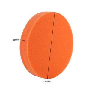 DEWIN Polishing Pads - 6 inch (150mm) Buffing Pads 10Pcs 6" Sponge Buffing Waxing Pad Kit Polishing Tool for Car Polisher, Orange Buff Pads