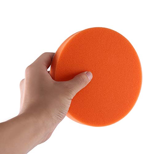 DEWIN Polishing Pads - 6 inch (150mm) Buffing Pads 10Pcs 6" Sponge Buffing Waxing Pad Kit Polishing Tool for Car Polisher, Orange Buff Pads