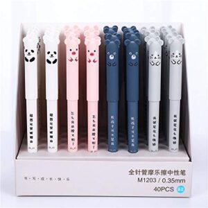 8pcs Cute Kawaii Cartoon Cat Pig Bear Panda Animal Gel Ink Pen Ballpoint 0.35mm Blue Ink Student Pens Rollerball Pens for Student Gift Stationery Office Supplies, Erasable Pens Friction Erasable Pen