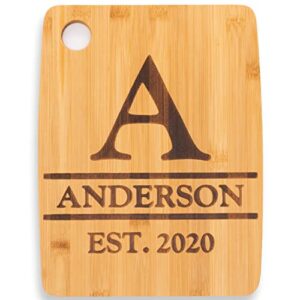 custom catch personalized cutting board wedding gift - durable bamboo (monogram)