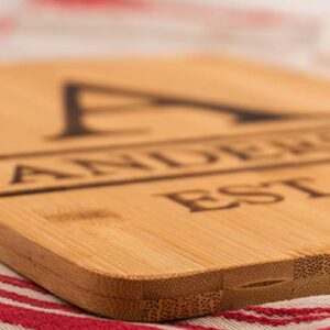 Custom Catch Personalized Cutting Board Wedding Gift - Durable Bamboo (Monogram)