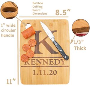 Custom Catch Personalized Cutting Board Wedding Gift - Durable Bamboo (Monogram)