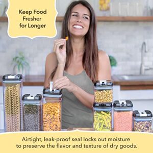 Simply Gourmet Food Storage Containers for Kitchen Organization - Pack of 14 BPA-Free Airtight Organizers for Flour, Sugar, Coffee & More - Includes 32 Labels & 1 Marker.