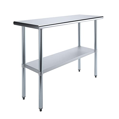 18" x 48" Stainless Steel Work Table | AmGood Metal Kitchen Food Prep Table NSF