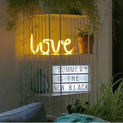 QiaoFei Neon Love Signs Light LED Love Art Decorative Marquee Sign - Wall Decor/Table Decor for Wedding Party Kids Room Living Room House Bar Pub Hotel Beach Recreational (Warm White)