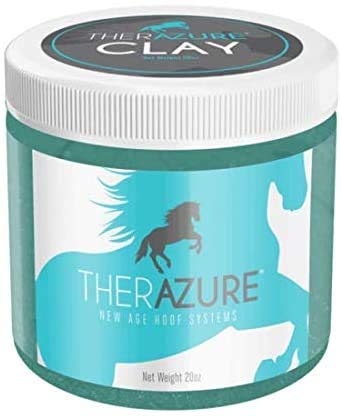 Therazure Horse Hoof Thrush Treatment Clay and White Line Equine Care: Effective on Horses, Cows, Goats, Sheep, Pigs and All Hooved Animals- 20 oz Jar