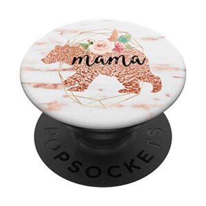 mama bear rose pink geometric watercolor floral popsockets popgrip: swappable grip for phones & tablets