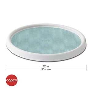 Copco 5234754 Non-Skid Pantry Cabinet Lazy Susan Turntable, 12-Inch, White/Aqua