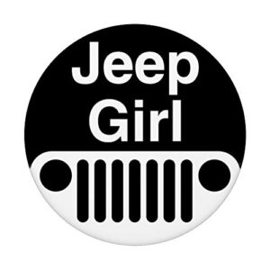 Off Road Driving SUV Car Truck Tractor Girl White Black PopSockets Swappable PopGrip