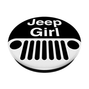 Off Road Driving SUV Car Truck Tractor Girl White Black PopSockets Swappable PopGrip