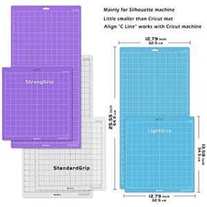 ReArt Cutting Mat Variety 6 Packs for Silhouette Cameo 4/3/2/1 - Strong, Standard, Light Grip, 12in x 12in x 3 Packs, 12in x 24in x 3 Packs.