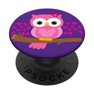 night owl gifts owls pink purple popsockets swappable popgrip
