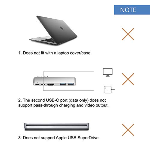 Purgo Mini USB C Hub Adapter Dongle for MacBook Air 2022-2018 and MacBook Pro 13 M2 2022-2016, MacBook Air USB Adapter with 4K HDMI, 100W PD, 40Gbps TB3 5K@60Hz, USB-C and 2 USB 3.0