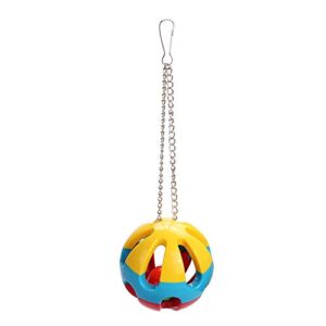 HappyToy 4pcs Bird Parrot Toys Play Set for Bird Cage, Colorful Chewing Hanging Swing Toy Bells, Ladder Swing for Small Parrots, Macaws, Parakeets, Conures, Cockatiels, Love Birds (Bird Swing Set3)