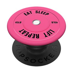 hot pink bumper plate weights for fitness pacg002 popsockets popgrip: swappable grip for phones & tablets