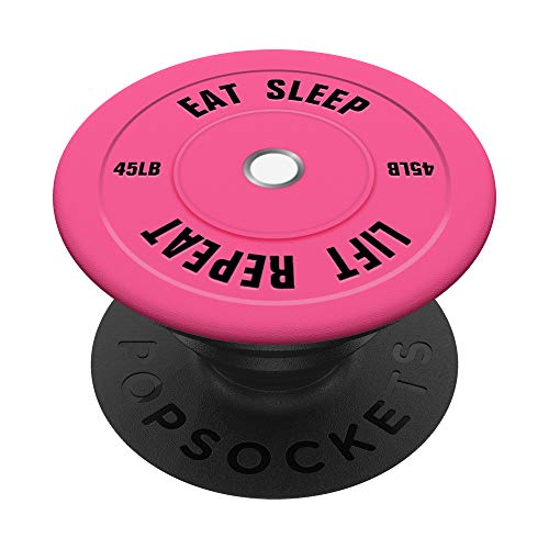 Hot Pink Bumper Plate Weights for Fitness PACG002 PopSockets PopGrip: Swappable Grip for Phones & Tablets