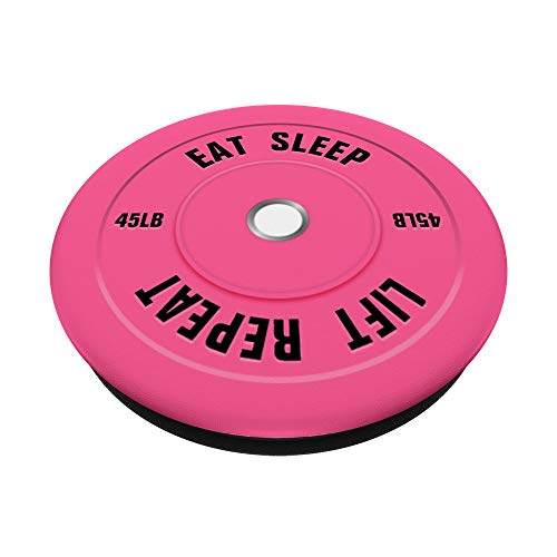 Hot Pink Bumper Plate Weights for Fitness PACG002 PopSockets PopGrip: Swappable Grip for Phones & Tablets