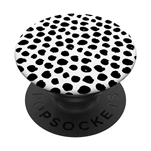 Black White Polka Dot PopSockets PopGrip: Swappable Grip for Phones & Tablets