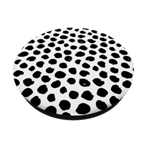 Black White Polka Dot PopSockets PopGrip: Swappable Grip for Phones & Tablets