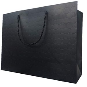 MODEENI Large Black Gift Bags with Handles for Presents 13x5x10 Luxury Boutique Bags 12 Pack Black Paper Shopping Bag