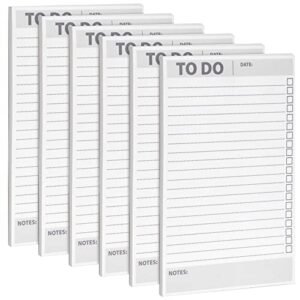 6 pack to do list notepads, daily reminder checklist (8.5 x 5.5 in, 60 sheets each)