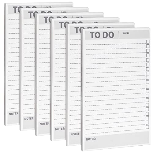 6 Pack To Do List Notepads, Daily Reminder Checklist (8.5 x 5.5 In, 60 Sheets Each)