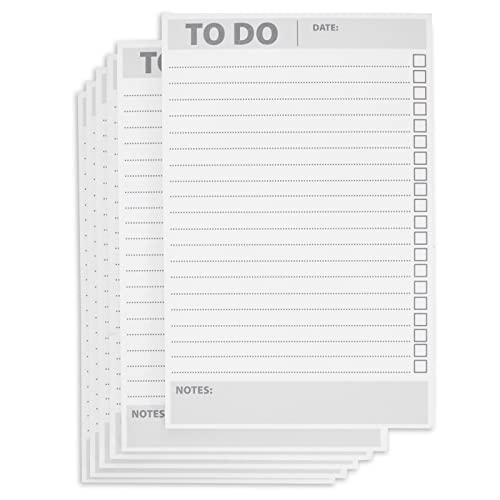 6 Pack To Do List Notepads, Daily Reminder Checklist (8.5 x 5.5 In, 60 Sheets Each)