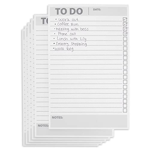 6 Pack To Do List Notepads, Daily Reminder Checklist (8.5 x 5.5 In, 60 Sheets Each)