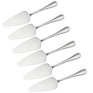 pack of 6 stainless steel pizza pie cake server pie cake serving set, pie cake pizza shovel cutter (silver)