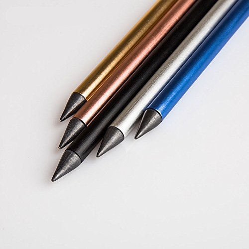 Designer Automatic Pencil, Everlasting Pencil, Metallic Pencil, Ink-Less Pen, in-erasable Pen, Creative Design (Black)