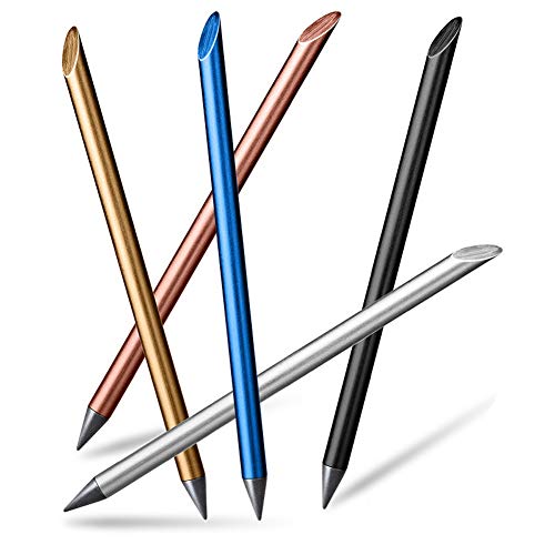 Designer Automatic Pencil, Everlasting Pencil, Metallic Pencil, Ink-Less Pen, in-erasable Pen, Creative Design (Black)