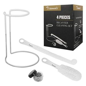 decanter stand, decanter drying rack bundle with decanter cleaning brush, decanter cleaning beads
