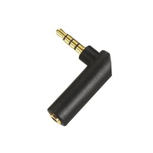 VCE 3.5mm Audio Adapter 90 Degree 5-Pack, Right Angle Adapter Male to Female Gold-Plated Stereo Jack Adapter