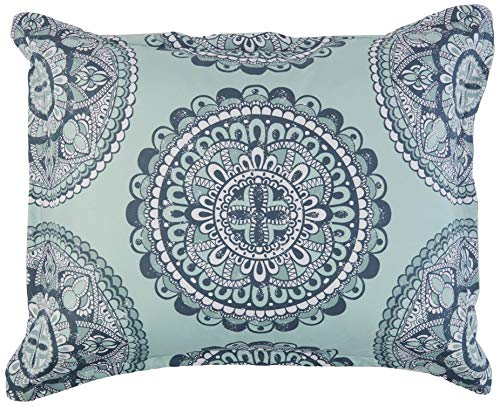 Amazon Basics 10-Piece Bed-in-a-Bag - Soft, Easy-Wash Microfiber - Full/Queen, Sea Foam Medallion