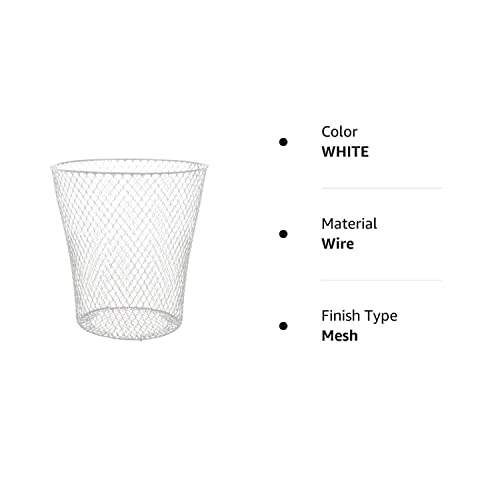 Essentials Wire Mesh Waste Basket (White)