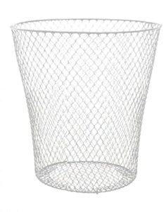 essentials wire mesh waste basket (white)