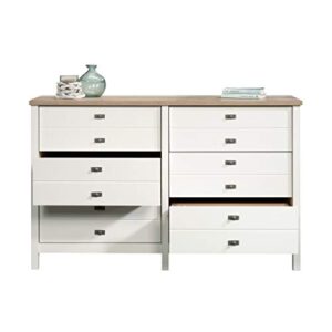 Sauder Cottage Road Dresser, L: 56.77" x W: 19.29" x H: 35.35", Soft White finish