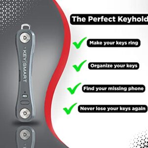 KeySmart Pro- Compact Smart Trackable Key Holder w LED Flashlight & Tile Bluetooth Key Finder Technology, EDC Key Organizer, Other Mini Tools & Accessories for Men, Husband & Dad