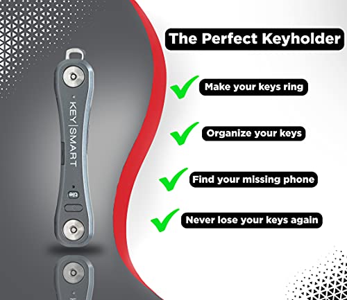 KeySmart Pro- Compact Smart Trackable Key Holder w LED Flashlight & Tile Bluetooth Key Finder Technology, EDC Key Organizer, Other Mini Tools & Accessories for Men, Husband & Dad