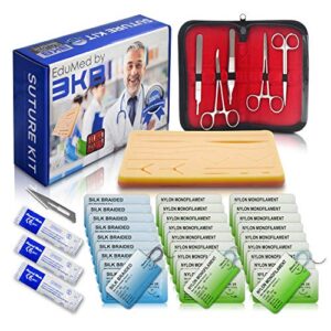 edumed 41 piece practice suture kit, medical & veterinary surgical training kit