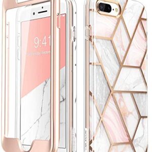 i-Blason Cosmo Glitter Clear Bumper Case for iPhone 8 Plus/iPhone 7 Plus, Marble