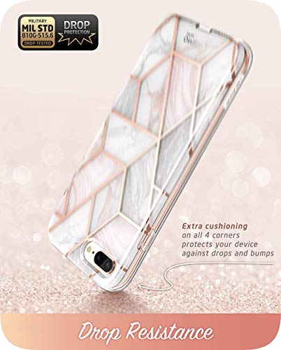 i-Blason Cosmo Glitter Clear Bumper Case for iPhone 8 Plus/iPhone 7 Plus, Marble