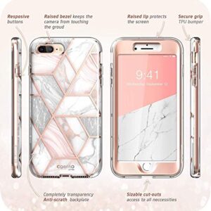 i-Blason Cosmo Glitter Clear Bumper Case for iPhone 8 Plus/iPhone 7 Plus, Marble