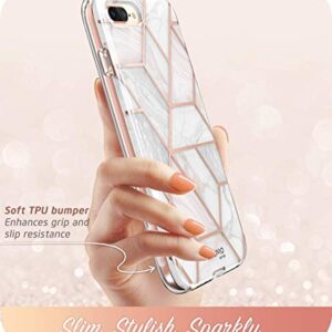 i-Blason Cosmo Glitter Clear Bumper Case for iPhone 8 Plus/iPhone 7 Plus, Marble